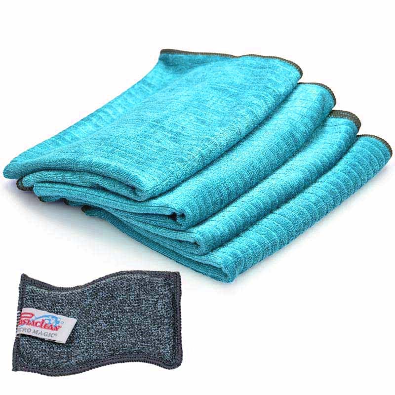 Geschirrtücher mit Spülschwamm Eisblau Geschirrtücher mit Spülschwamm Pastaclean eisblau