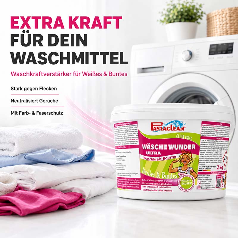 Wäsche Wunder Ultra - kraftvoller Waschkraftverstärker für Weiß- & Buntwäsche, 2 kg