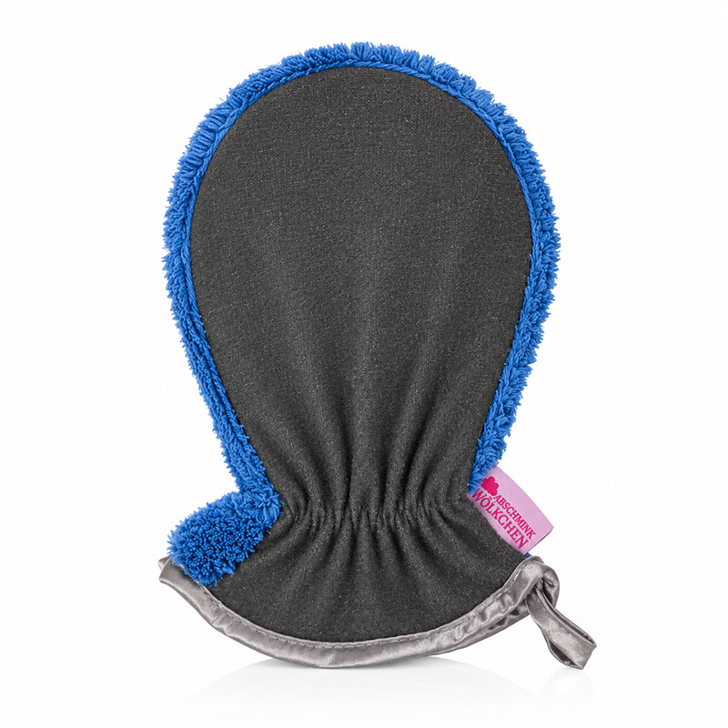 Peelinghandschuh & Waschhandschuh 3er Set in Taubenblau für Gesicht, Körper, Dusche und Make-up Entfernung, ideal für sanfte Hautpflege und gründliche Reinigung.