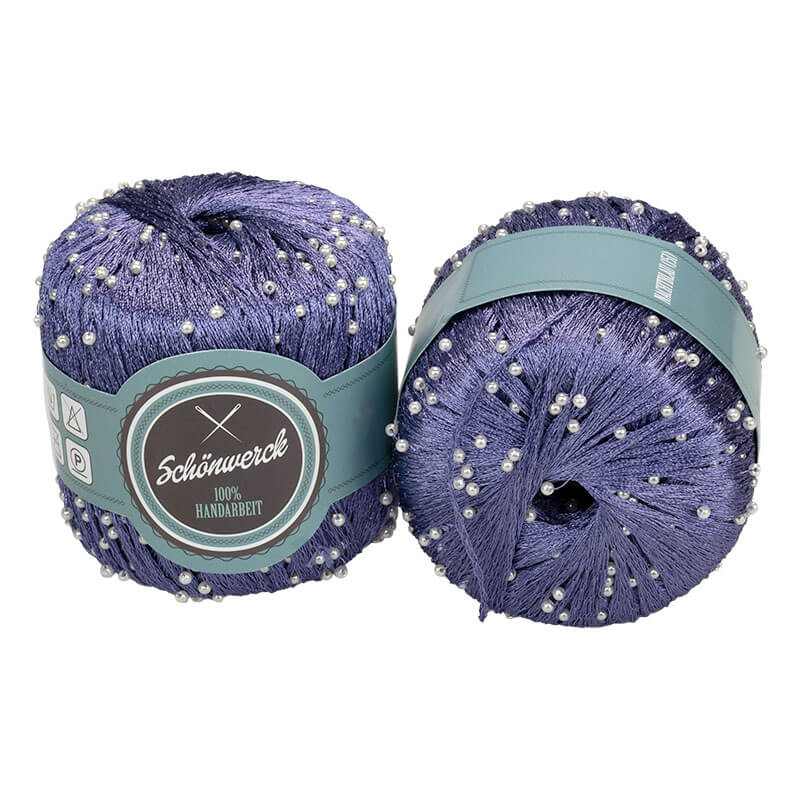 Beilaufgarn Effektgarn mit Perlen (Nachtblau), 2x 50g