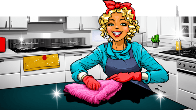 Miss Pastaclean putzt die Küche mit Flauschtuch