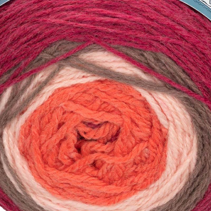 Wollbobbel Set zum Poncho stricken im Mustermix, Farbverlauf (Beere)