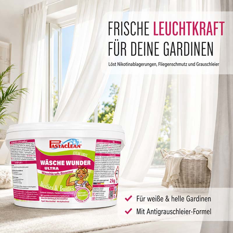 Wäsche Wunder Ultra - kraftvoller Waschkraftverstärker für Weiß- & Buntwäsche, 2 kg
