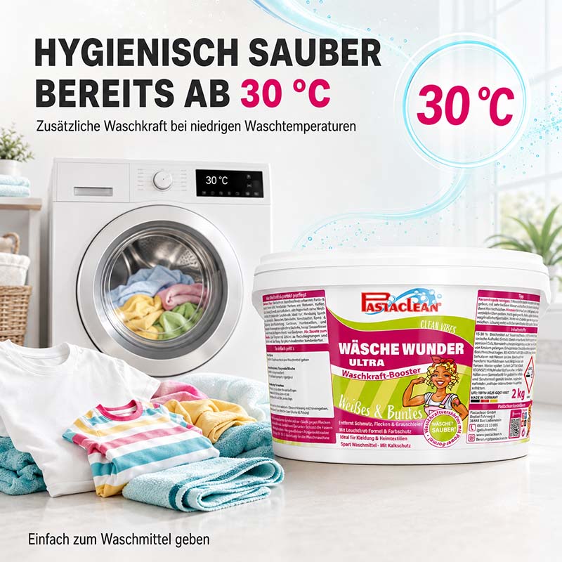 Wäsche Wunder Ultra - kraftvoller Waschkraftverstärker für Weiß- & Buntwäsche, 2 kg