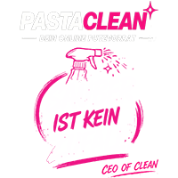 Logo von Pastaclean, Online-Shop für Reinigungsprodukte, pinkes Design, Text "Dein Online Putzvorrat" und "CEO of Clean".