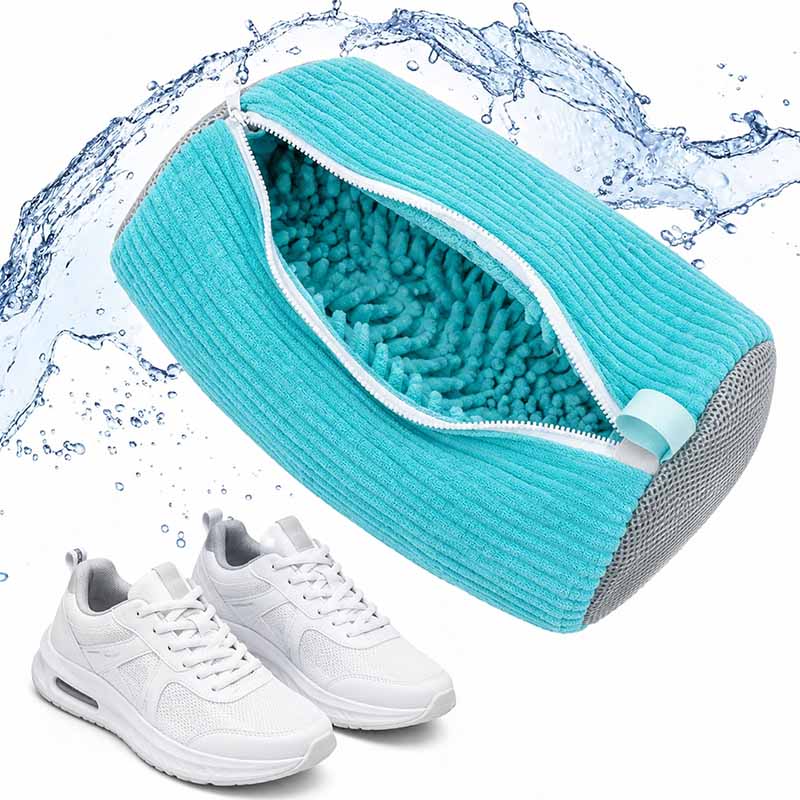 Schuh Waschbeutel Waschmaschine (1 Stück) Gepolsterter Wäschesack für Schuhe, Sneaker & Sportschuhe mit Chenillefasern