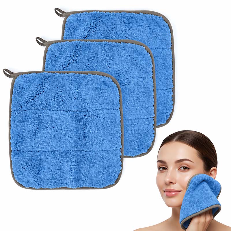 Wasch- & Abschminktücher 30 x 30 cm (Taubenblau) Premium Mikrofaser Reinigungstücher, 3 Stück