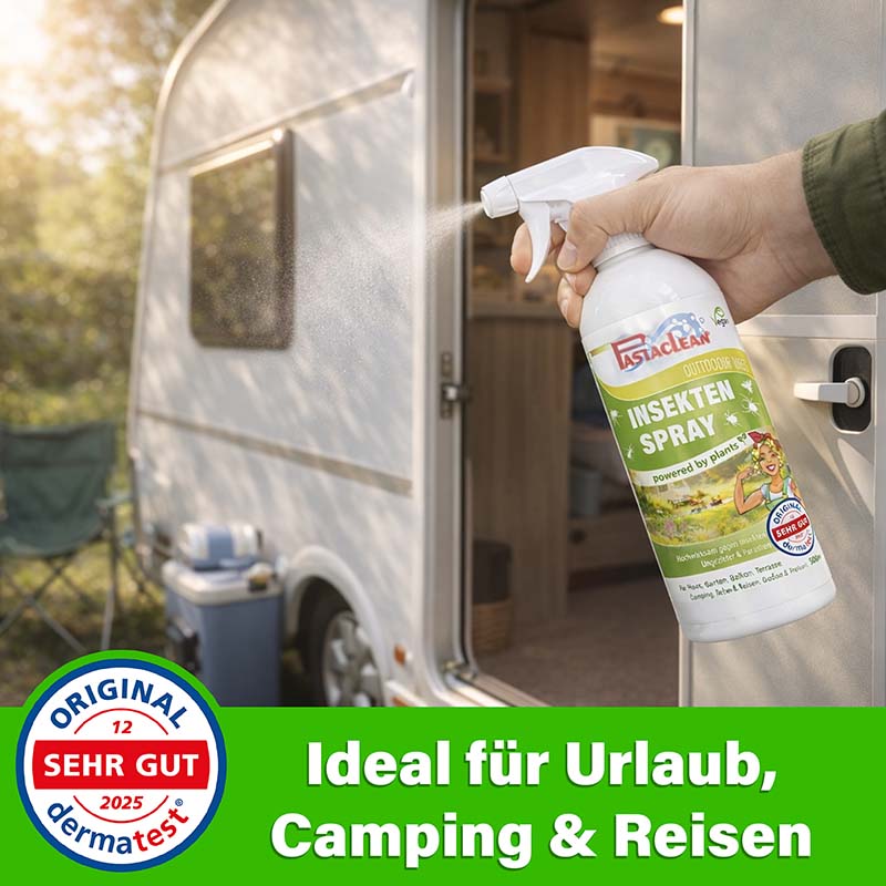 Insektenspray Umgebungsspray 2x 500 ml gegen Mücken, Zecken, Stechfliegen. Anwendung ideal für Urlaub, Camping, Reisen. Dermatologisch getestet, sehr gut. Outdoor Schutz, Pflanzenpower.