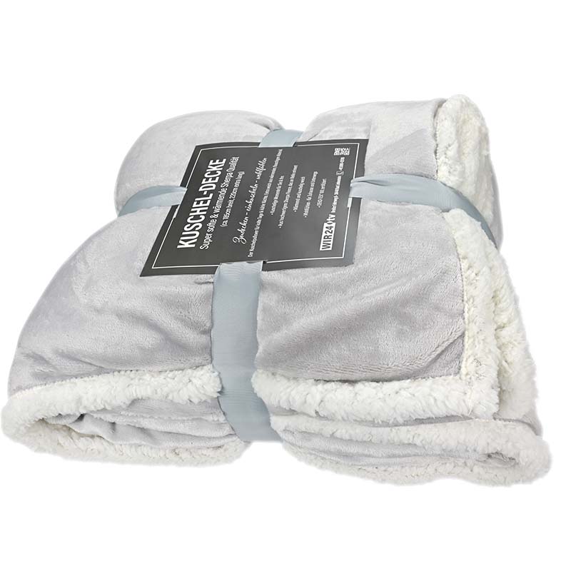 Sherpa Kuschel Decke Hellgrau sherpa-kuschel-decke-hellgrau