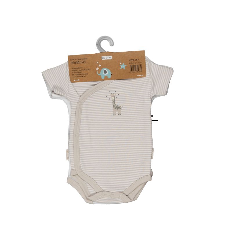 Lilly & Fynn Baby Wickelbody, kurzarm, 2er Set, 100% Bio-Baumwolle