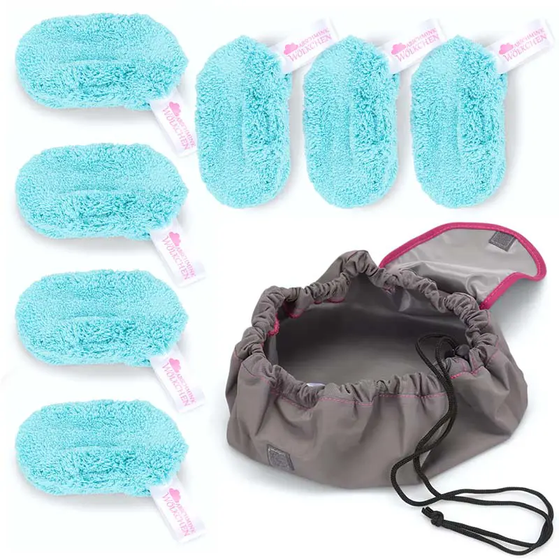 Waschbare Abschmink Pads Reinigungspads Türkis 7 Stück Waschbare Abschmink Pads Reinigungspads Türkis 7 Stück