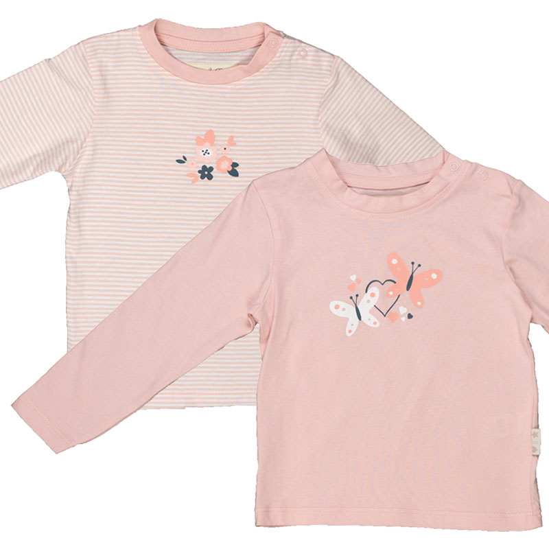 2er-Pack Baby Langarm T-Shirt (Rosé)