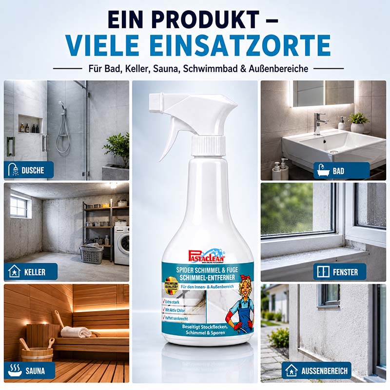 Schimmelentferner & Fugenreiniger 500 ml, für Bad, Keller, Sauna, Schwimmbad, Fenster und Außenbereich. Starker Schutz gegen Stockflecken, Schimmel und Sporen. Ideal zur Anwendung in Nassbereichen und feuchten Räumen.