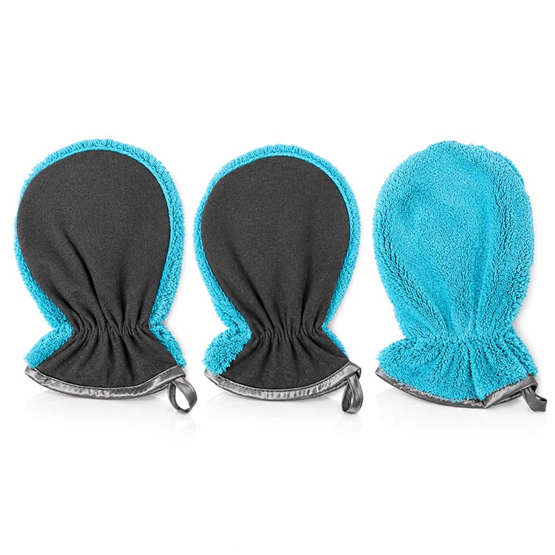 Peelinghandschuh & Waschhandschuh 3er Set türkis, ideal für Gesicht, Körper, Dusche und Make-up Entfernung, sanfte Hautpflege und Reinigung, vielseitig einsetzbar im Badezimmer für tägliche Hygiene.