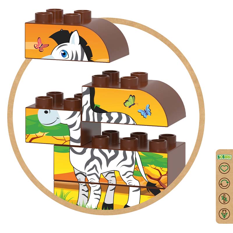 Bio Bausteine (22 Teile) BiOBUDDi Safari Tiere Set