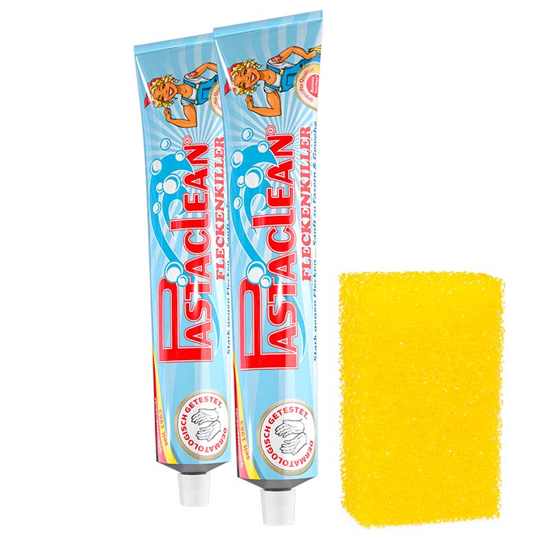 Fleckenentferner Fleckenpaste 2 Stück mit Schwamm Pastaclean