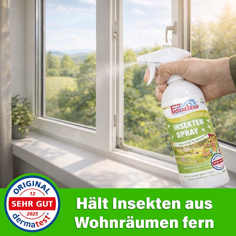 Insektenschutz Spray Fenster Umgebungsspray 500 ml, Mückenschutz, Zeckenschutz, Stechfliegenabwehr, pflanzliches Repellent, Außenbereich, hält Insekten fern, getestet, hohe Wirksamkeit, Wohnräume, bio, 2er Pack