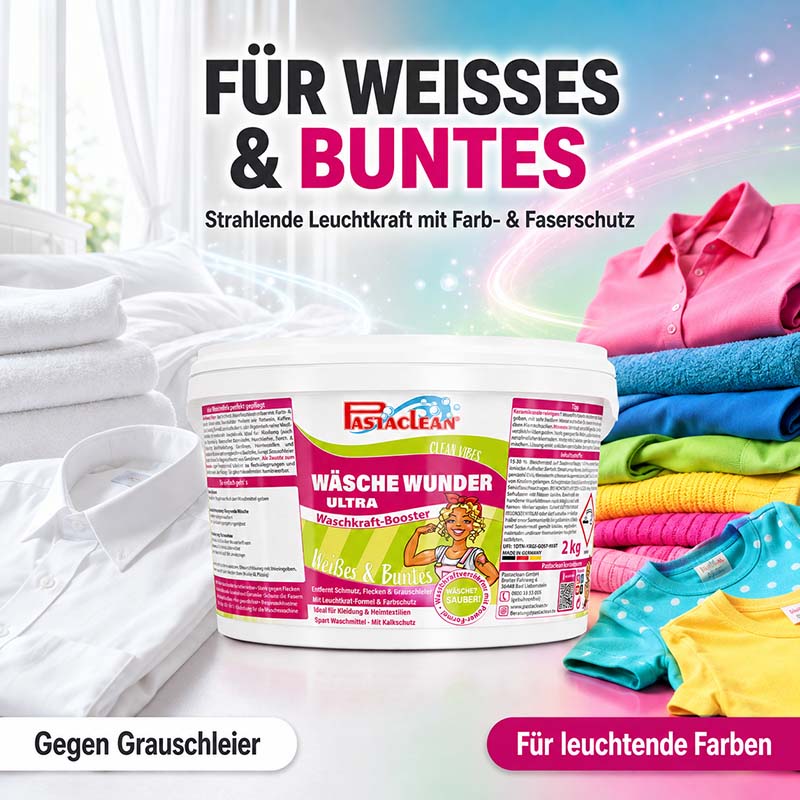 Wäsche Wunder Ultra - kraftvoller Waschkraftverstärker für Weiß- & Buntwäsche, 2 kg