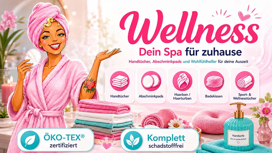 Wellness Handtuchset mit Abschminkpads, Haarbändern, Badekissen und Wellnesshandtüchern, ÖKO-TEX zertifiziert, schadstofffrei, für ein entspannendes Spa-Erlebnis zu Hause