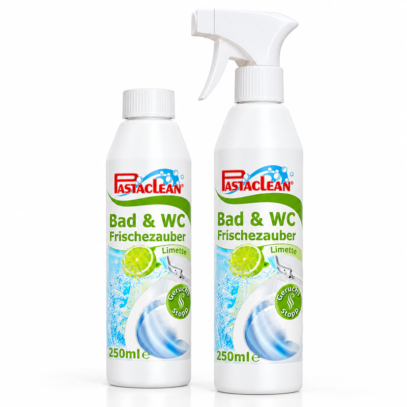 Toilettenspray WC Duft mit Reinigungseffekt (Limette), 2x 250ml