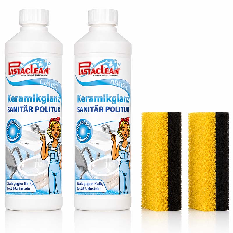 PASTACLEAN Sanitärpolitur, 2x 500ml inkl. Schwämme