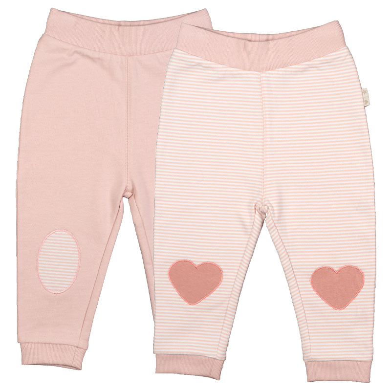 2er-Pack Baby Jogginghose (Weiß/Rosé)