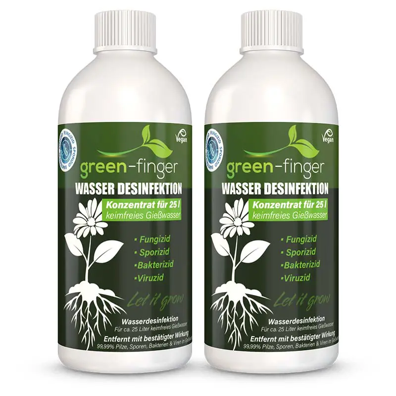 GREEN-FINGER Wasser Desinfektion für keimfreies Gießwasser - Let it grow, 2x 500 ml