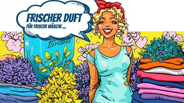 Miss Pastaclean mit frisch duftender Wäsche Miss Pastaclean mit frisch duftender Wäsche