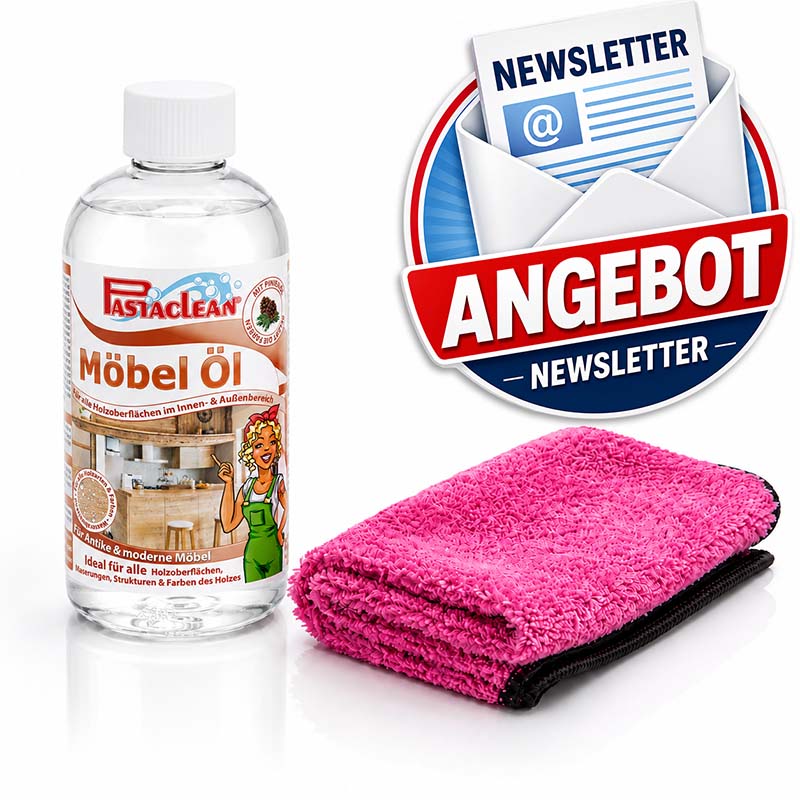 Möbelöl & Holzpflegeöl farblos mit Pinienöl, 500 ml inkl. Reinigungstuch