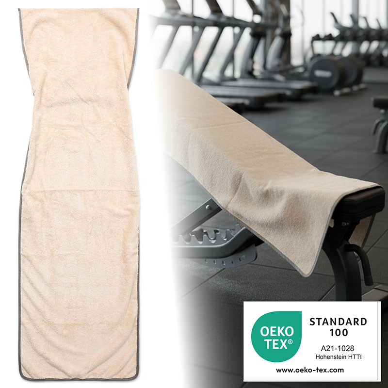 Sporthandtuch XXL 150x50 cm (Kitt) Gym Handtuch für Fitnessstudio und Training Sporthandtuch XXL 150x50 cm (Kitt) Gym Handtuch für Fitnessstudio und Training