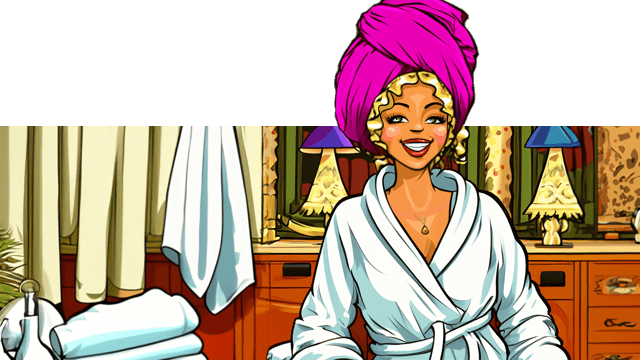 Miss Pastaclean mit Haarturban und Bademantel Badaccessoires miss-pastaclean-mit-haarturban-und-bademantel-badaccessoires