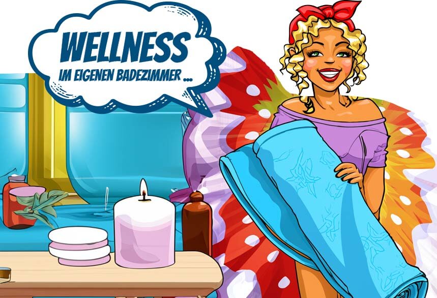 Wellness im Badezimmer Miss Pastaclean mit Badehandtuch wellness-im-badezimmer-miss-pastaclean-mit-badehandtuch