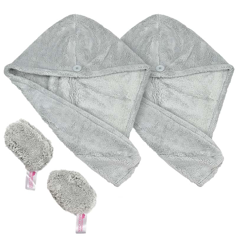 Haarturban mit Abschminkpads Grau Haarturban mit Abschminkpads Grau