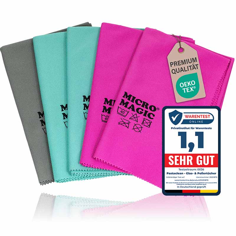Glas- & Poliertücher (Bunt), 5tlg.
