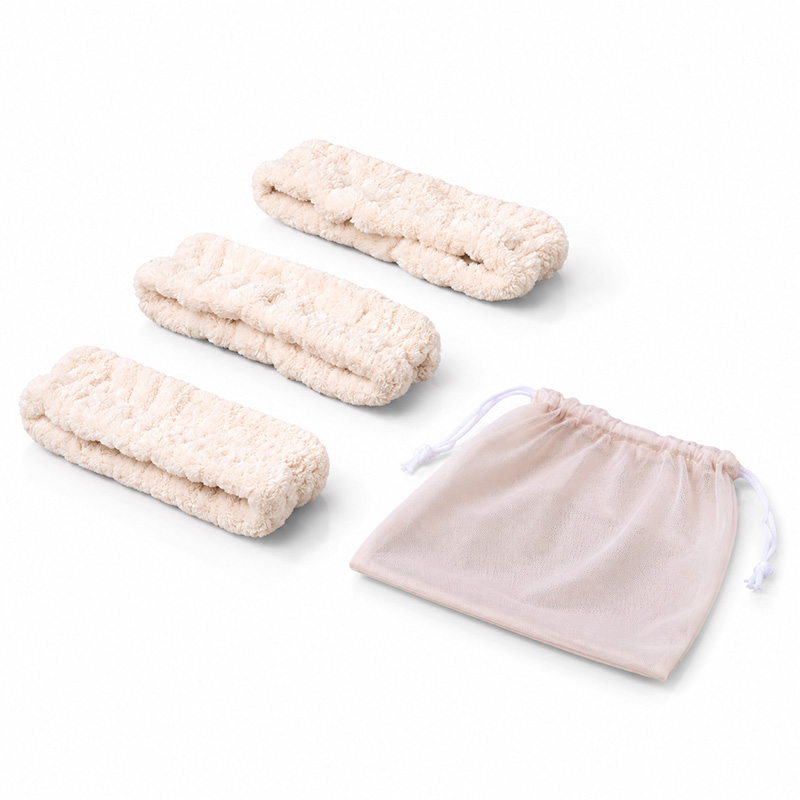 Kosmetik Haarband 3er Set Damen Kitt für Make-up, Gesichtspflege, Wellness, Yoga, Sport mit Aufbewahrungsbeutel.