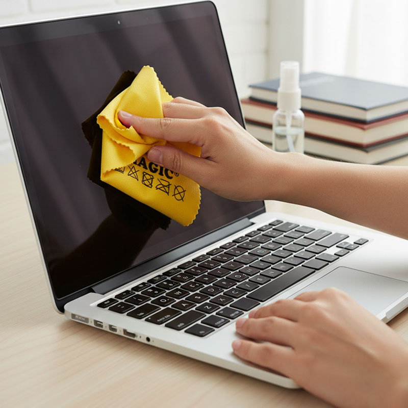 Brillenputztücher 5-teilig, gelbes Reinigungstuch reinigt Laptop-Bildschirm, ideal für Brillen, Displays, empfindliche Oberflächen, Mikrofasertücher, fusselfrei, schonend, universell einsetzbar, Reinigungsset.