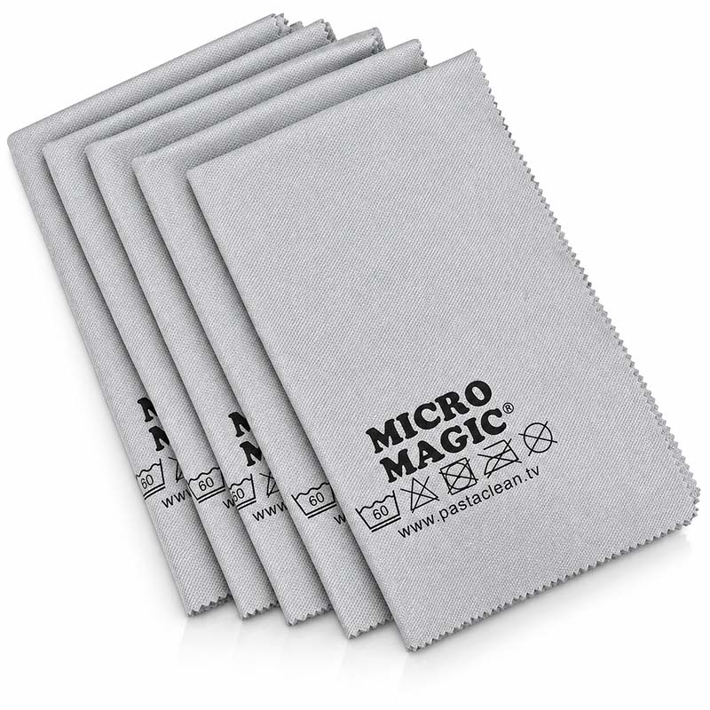 Micro Magic Glas-Poliertücher - Trockentuch Set (Grau), 5tlg.