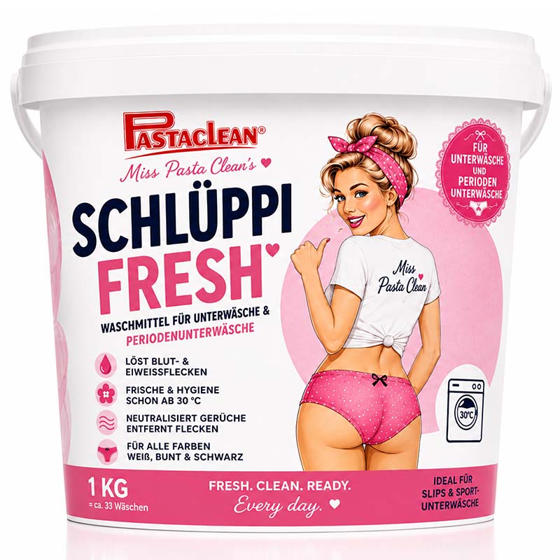 Unterwäsche Waschmittel Schlüppi Fresh – Spezialwaschmittel für Periodenunterwäsche & hautnahe Textilien