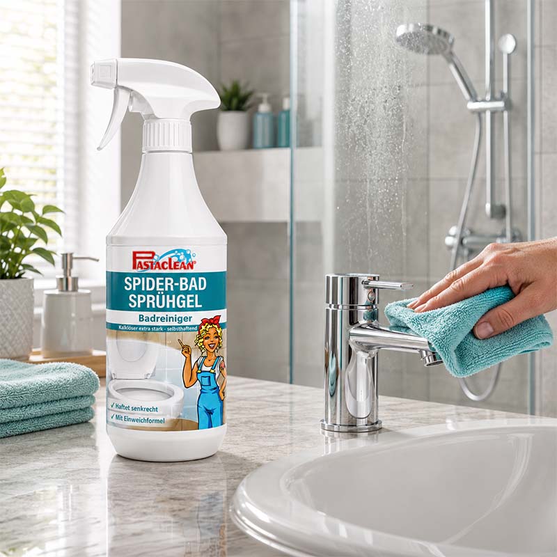 Bad Dusche und Armaturen reinigen und Kalk entfernen