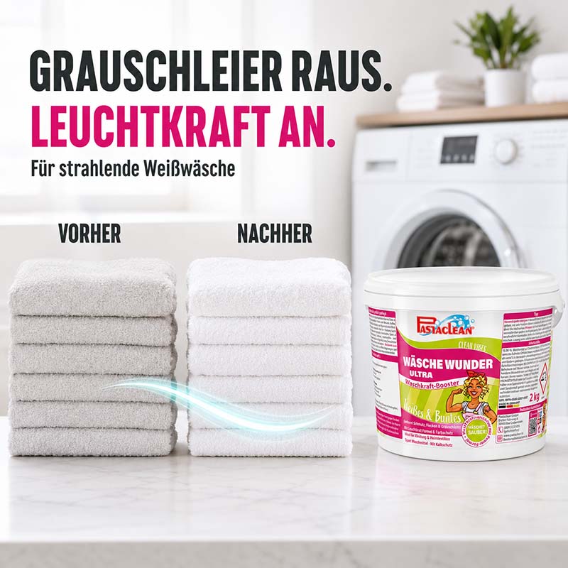 Wäsche Wunder Ultra - kraftvoller Waschkraftverstärker für Weiß- & Buntwäsche, 2 kg