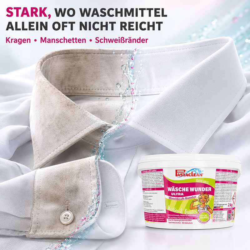 Wäsche Wunder Ultra - kraftvoller Waschkraftverstärker für Weiß- & Buntwäsche, 2 kg